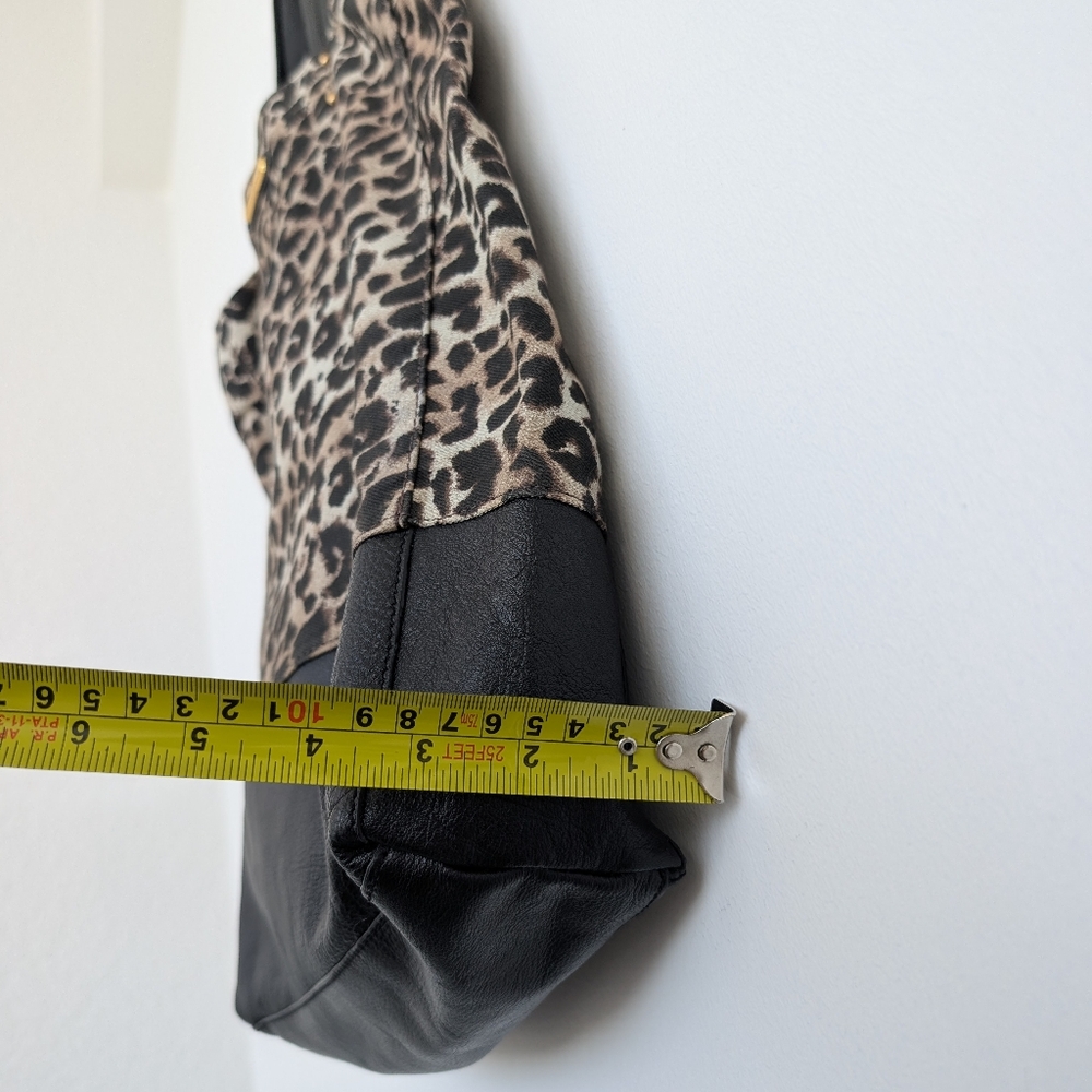 Rebecca Minkoff Leopard Animal Print Tote Bag with Pebbled Leather Accents - Picture 12 of 16